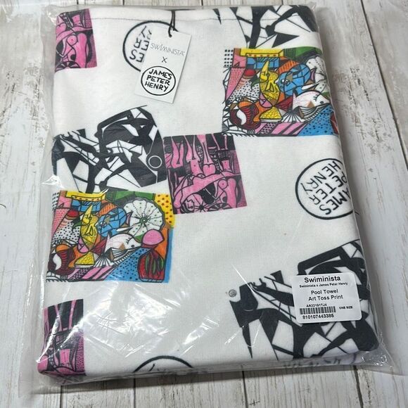 Swiminista James Peter Henry Pool Towel Art Toss Print Limited edition - Picture 1 of 4